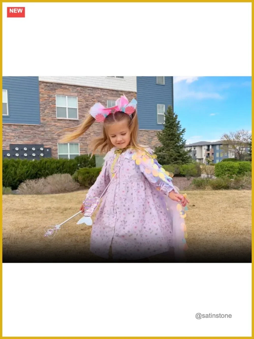 Mermaid Princess Dress Up Cape Set 9 Pieces Pretend Play Costume Gift for Girls